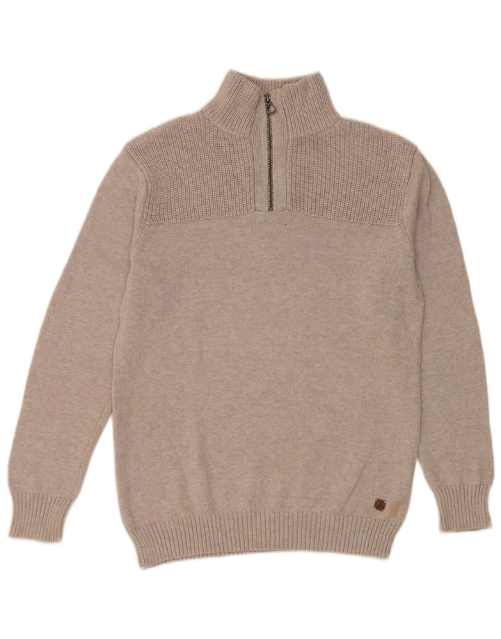 Zara Jungen-Pullover mit Reißverschluss am Hals, 13–14 Jahre, Beige