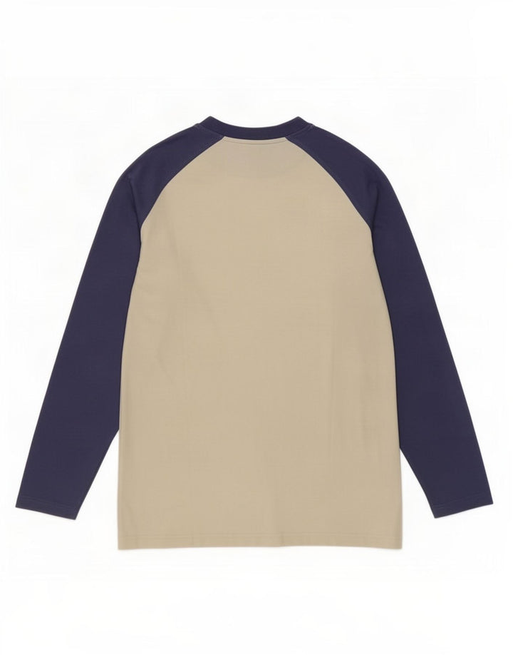Kappa Herren-Oberteil, langärmelig, groß, gebrochenes Weiß, Colourblock-Baumwolle
