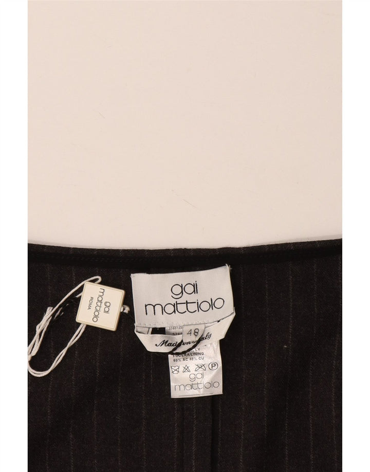 GAI MATTIOLO Damen Crop ärmelloses Blusenoberteil IT 48 XL Grauer Nadelstreifen