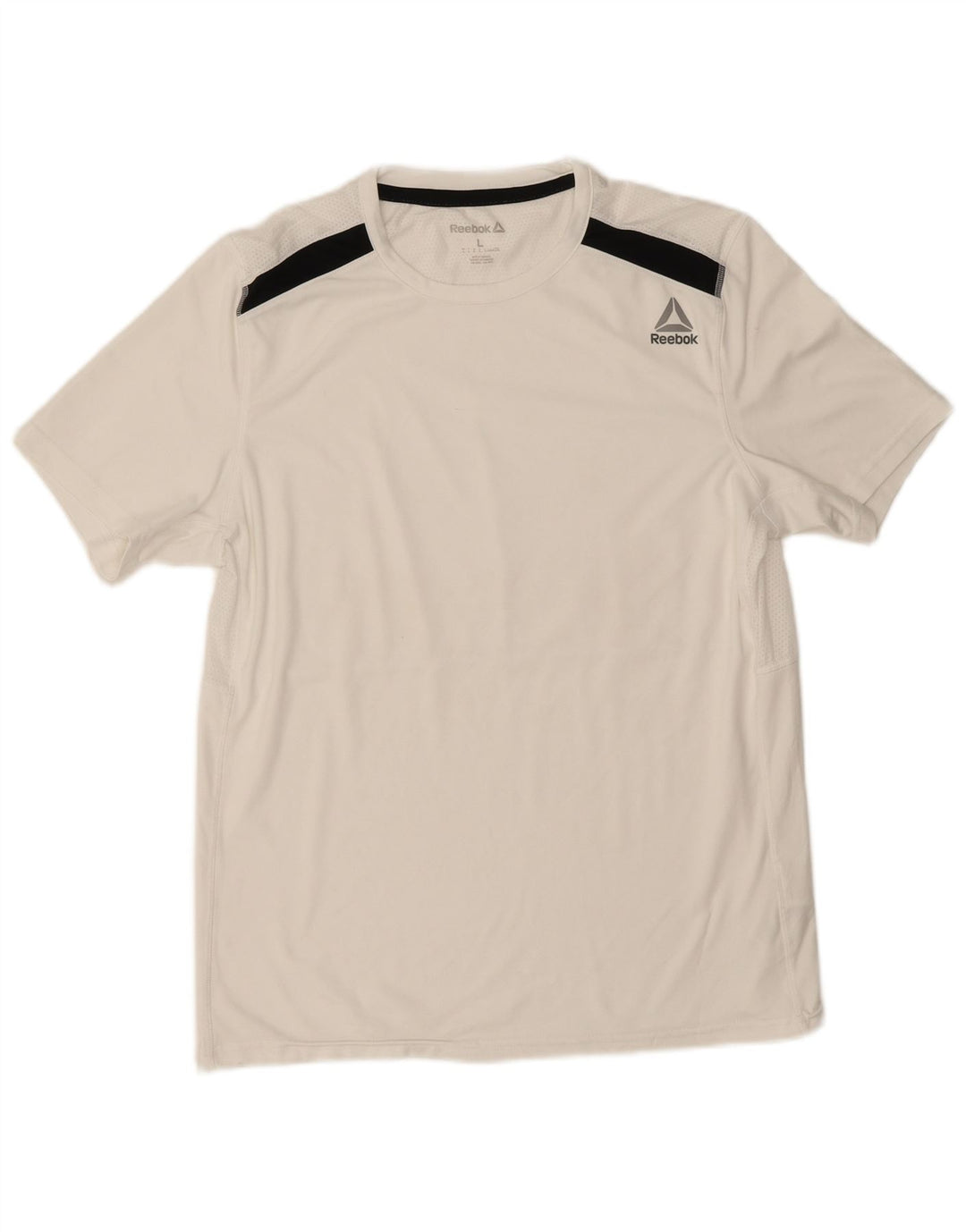 Reebok Herren T-Shirt Top Large Weiß Colourblock Polyester