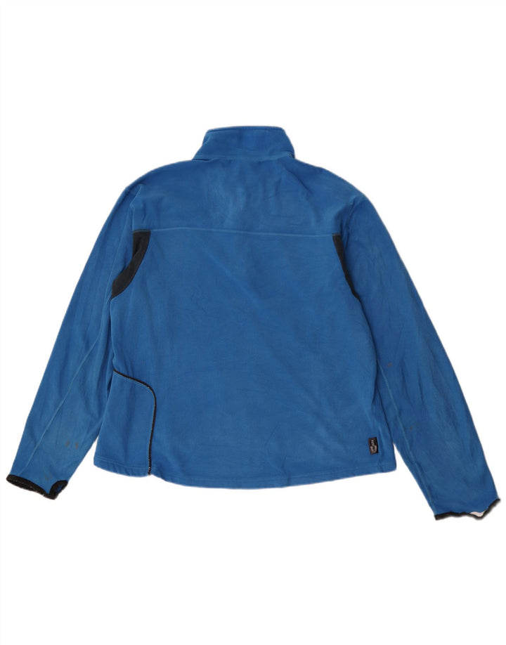 Adidas Damen Loose Fit Zip Neck Top Langarm Mittelblaues Polyester