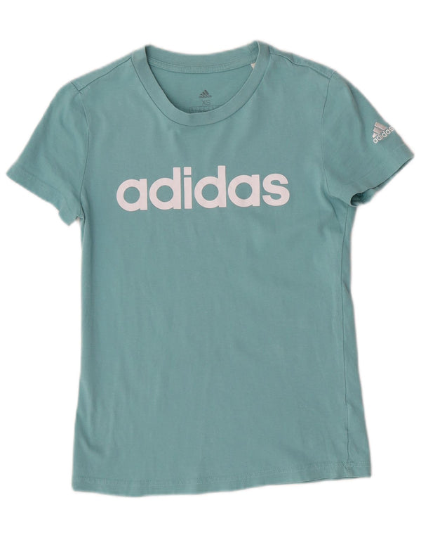 Adidas Damen Graphic T-Shirt Top UK 4/6 XS Türkis