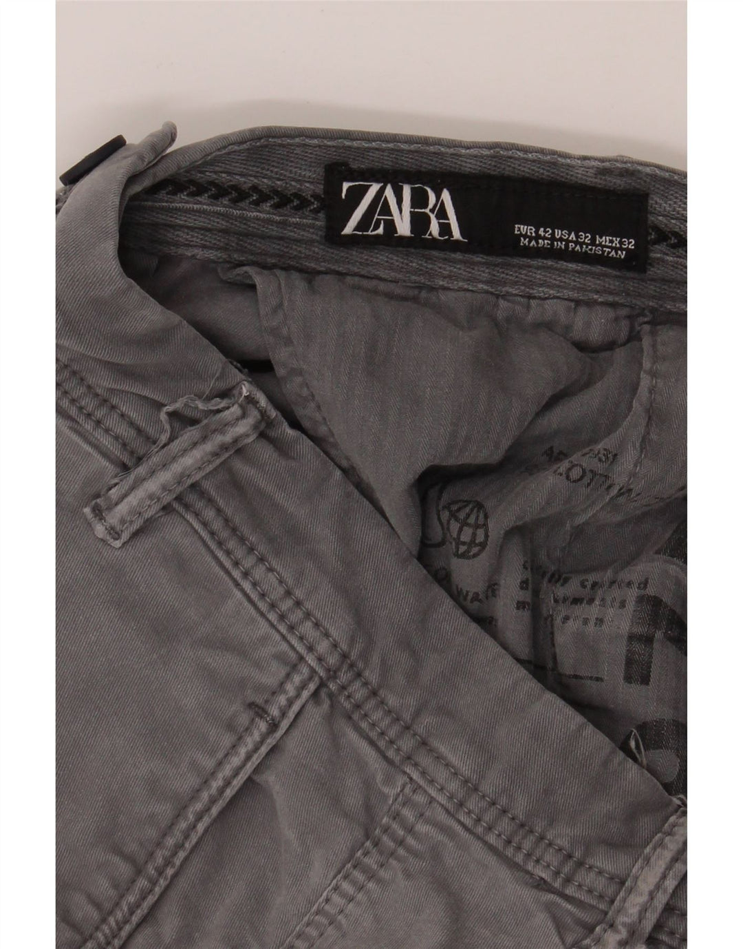 ZARA Mens Slim Chino Trousers EU 42 Large W32 L30 Grey Vintage Zara and Second-Hand Zara from Messina Hembry 