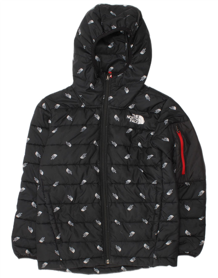 The North Face Wattierte Jacke mit grafischer Kapuze für Jungen, 9–10 Jahre, Mittelschwarz
