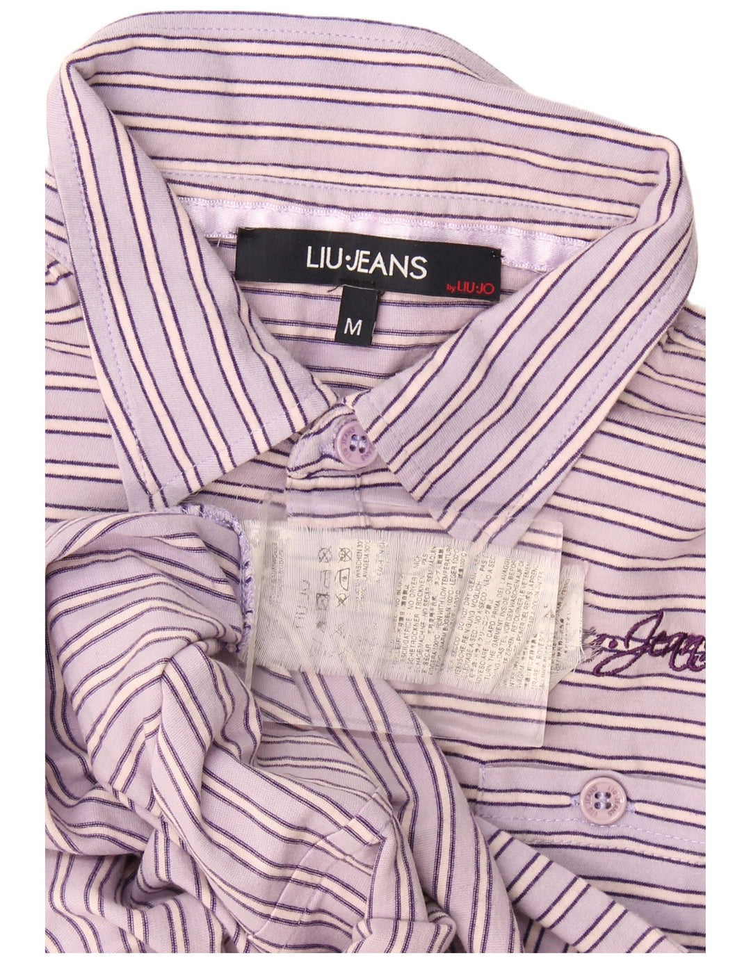Liu Jo Herren Poloshirt Mittellila gestreift