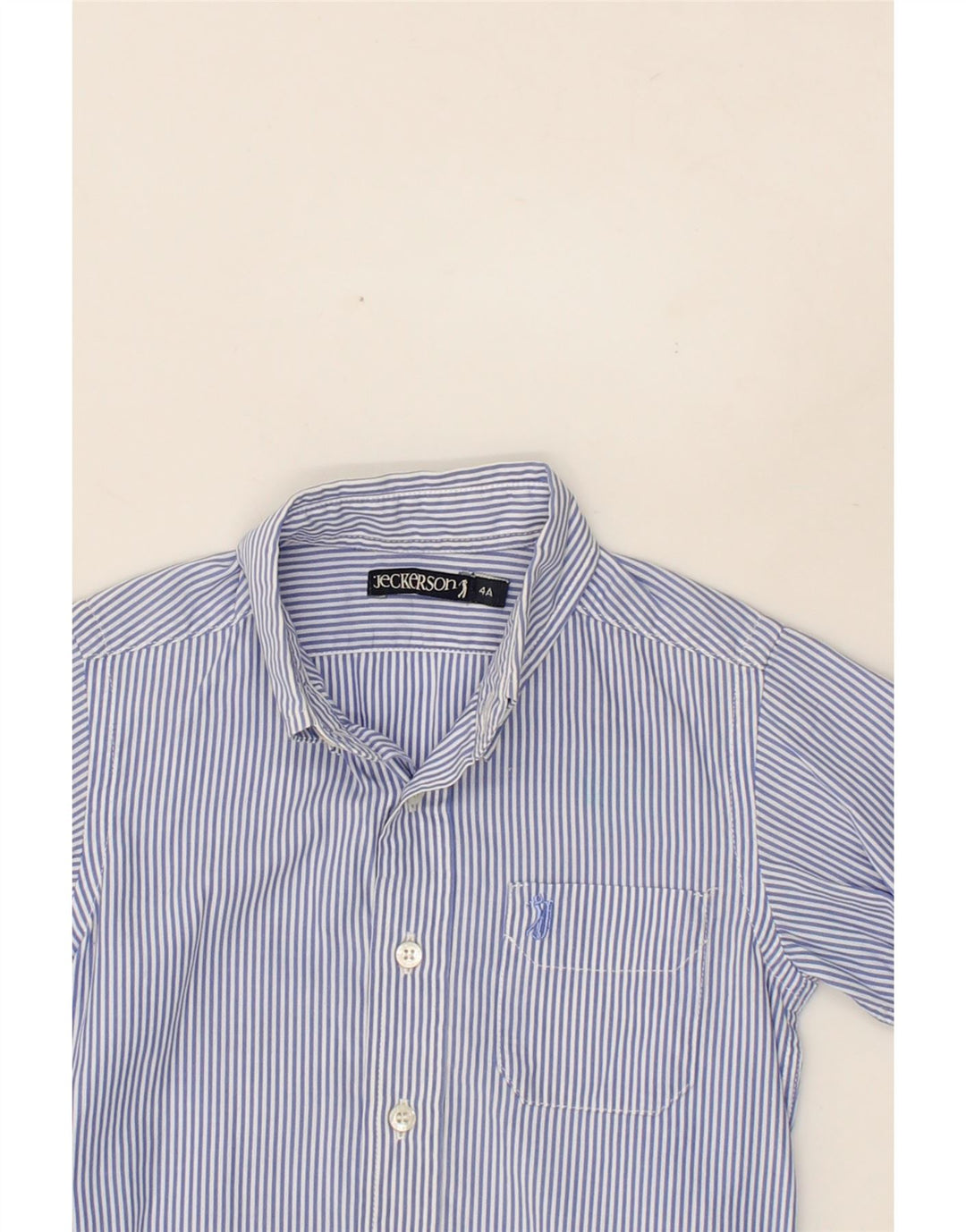 JECKERSON Boys Shirt 3-4 Years Blue Pinstripe Cotton Vintage Jeckerson and Second-Hand Jeckerson from Messina Hembry 