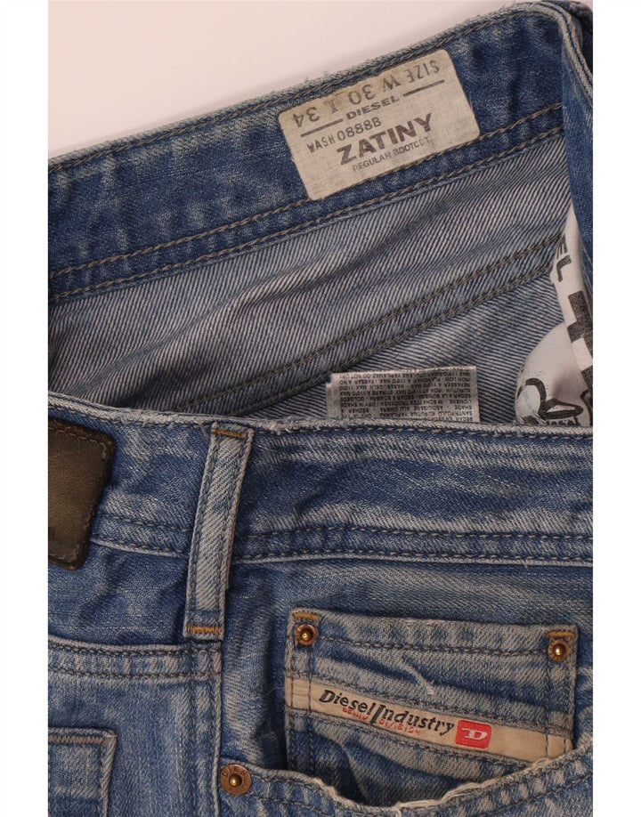 Diesel Herren Zatiny Regular Bootcut Jeans W30 L30 Blaue Baumwolle