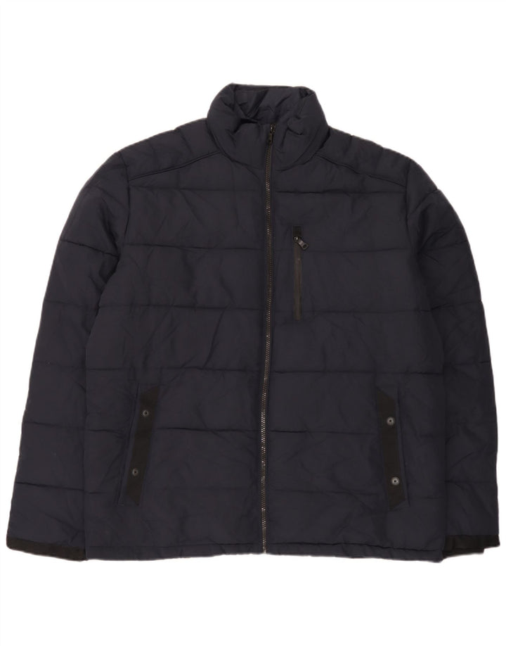 Marks & Spencer Herren Wattierte Jacke UK 40 Large Marineblau Polyester