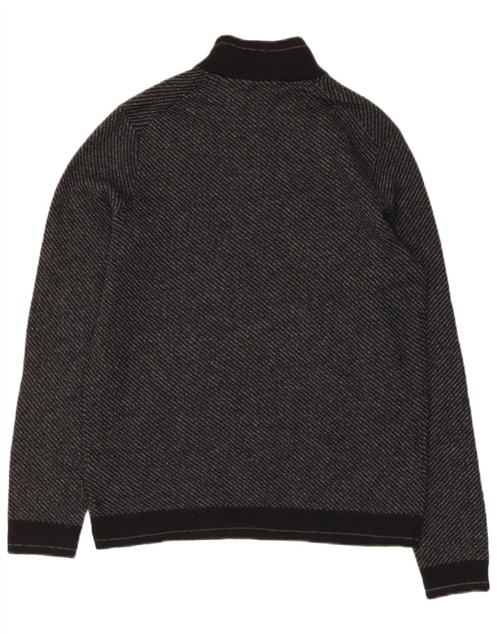 Ted Baker Damen-Pullover mit Reißverschluss am Hals, Größe 4, große graue Wolle