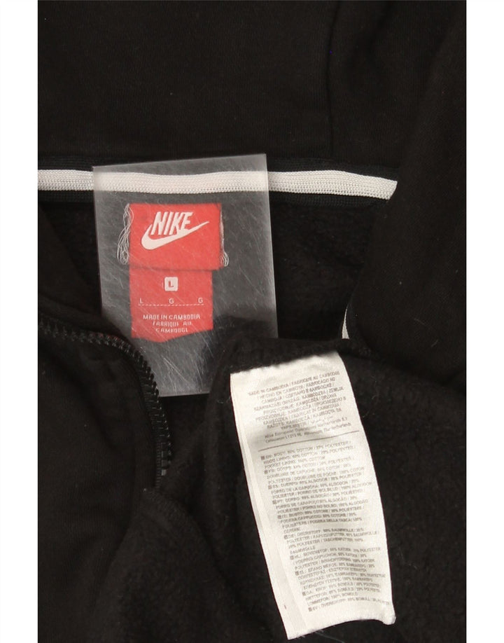 Nike Herren-Kapuzenpullover mit grafischem Reißverschluss, groß, aus schwarzer Baumwolle