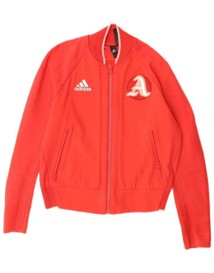 ADIDAS Damen-Trainingsanzug-Top-Jacke, UK 8/10, kleines rotes Colourblock-Nylon