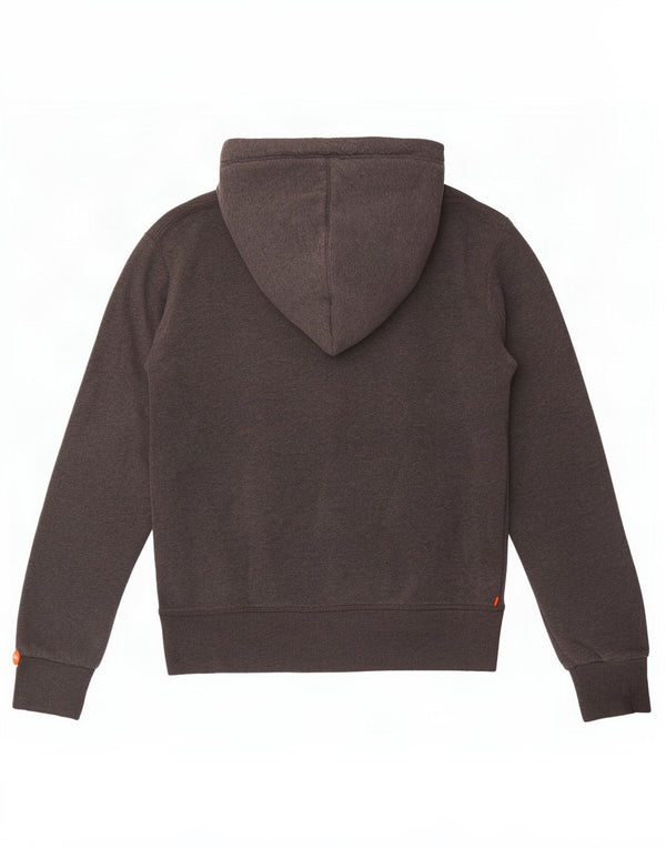 Superdry Graphic Hoodie-Pullover für Damen, UK 12, mittelgraue Baumwolle