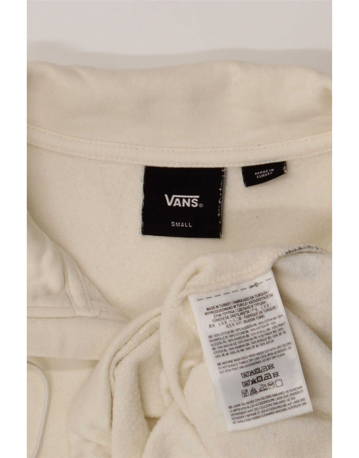 Vans Damen-Sweatshirt, übergroß, kurz geschnitten, mit Reißverschluss, Gr. 10, Größe S, gebrochenes Weiß