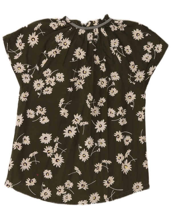 Joules Damen-Blusenoberteil, UK 6, XS, Khaki, Blumenmuster, Baumwolle