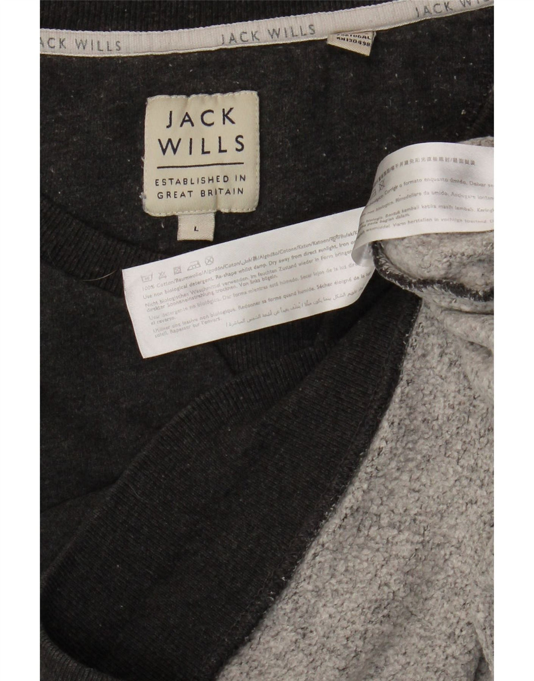 JACK WILLS Herren Sweatshirt Pullover Große graue Baumwolle