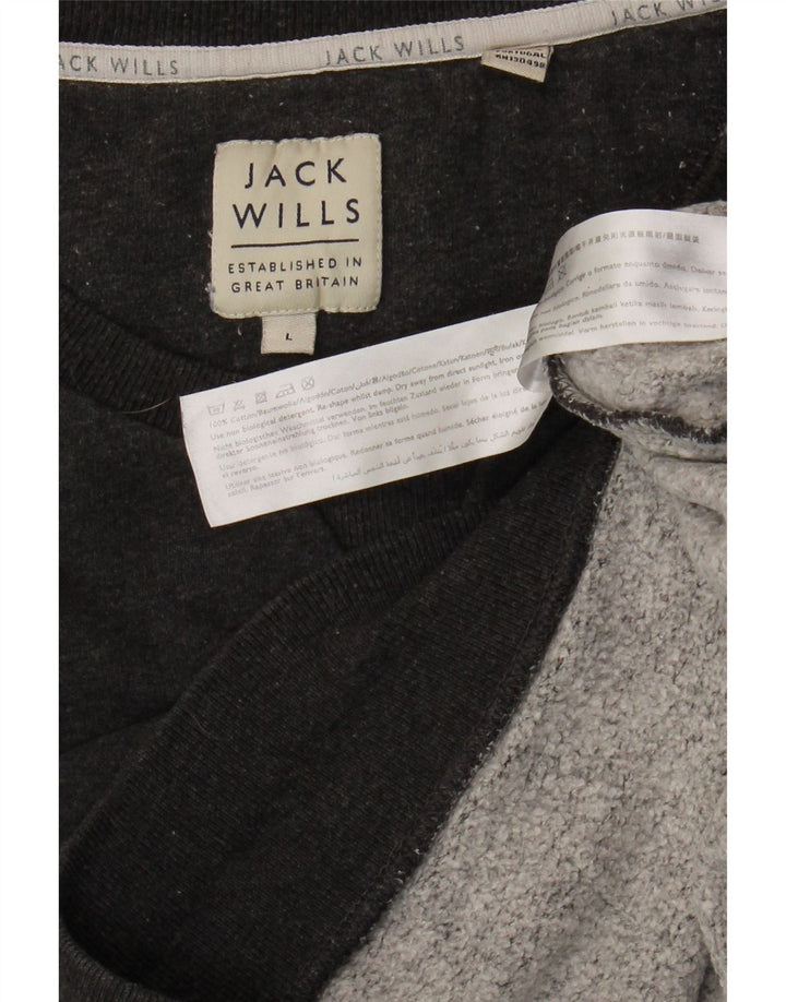JACK WILLS Herren Sweatshirt Pullover Große graue Baumwolle