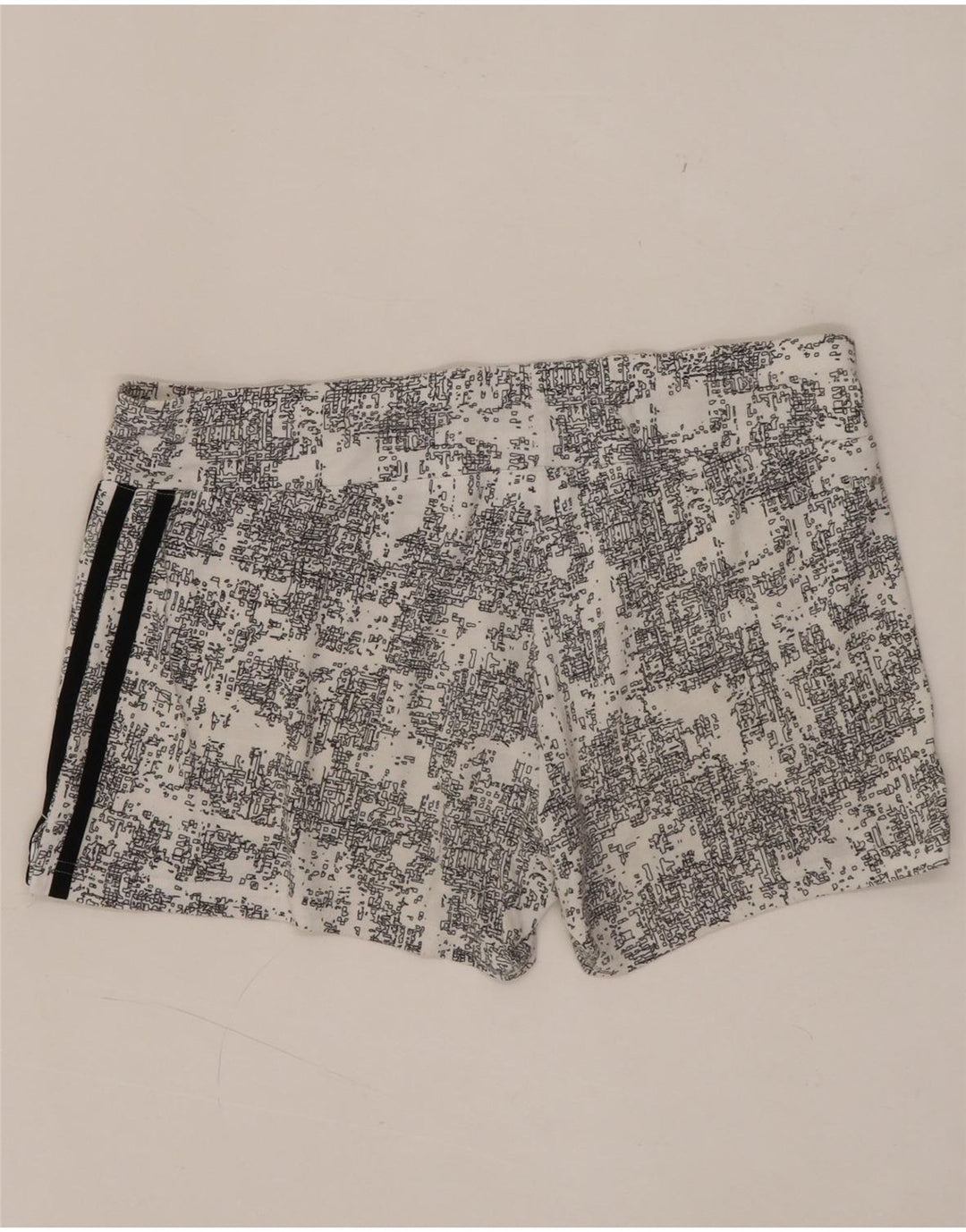 Adidas Damen Climalite Abstract Pattern Sport Shorts UK 12/14 Medium Weiß