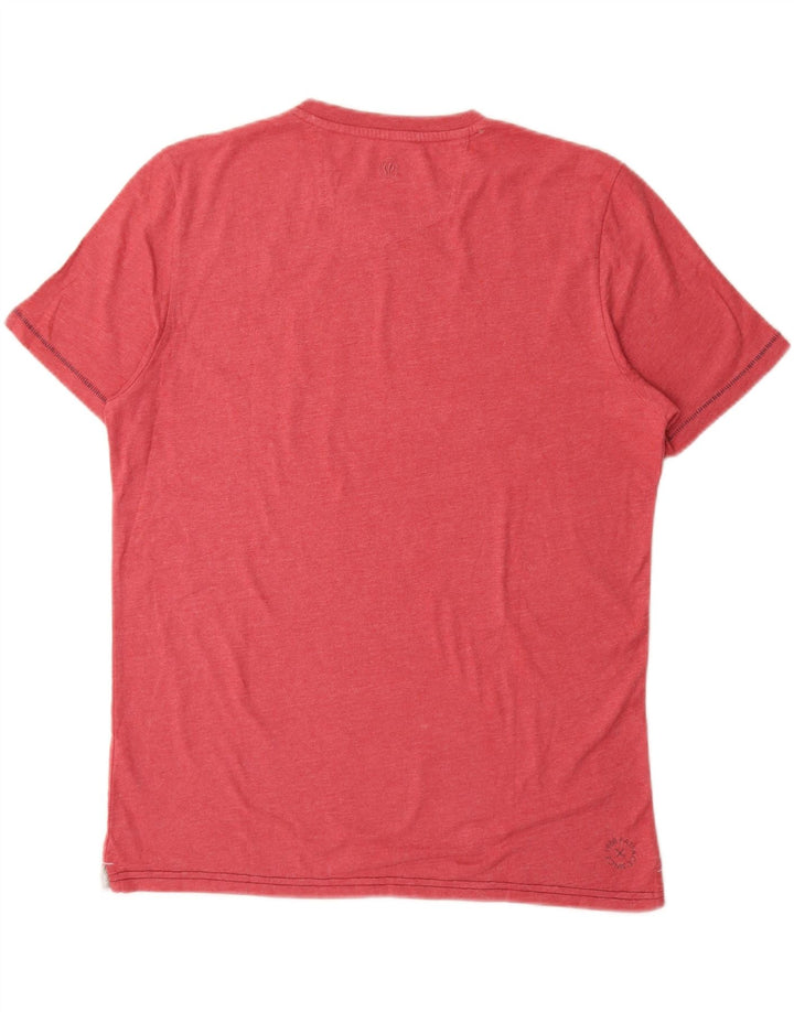 FAT FACE Herren Grafik-T-Shirt Top Groß Rot Baumwolle