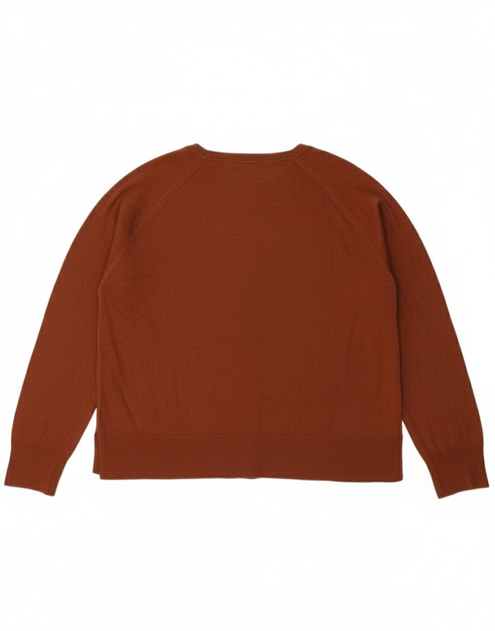 Übergroßer Damen-Pullover mit U-Boot-Ausschnitt von Zara, Gr. 14, mittelbraune Viskose