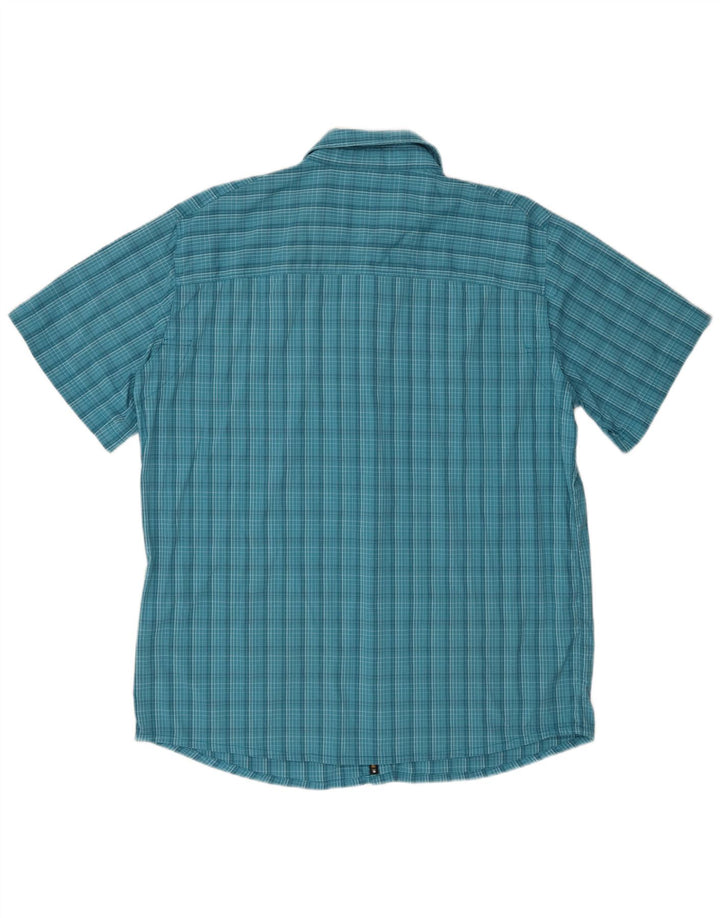 Jack Wolfskin Herren Kurzarmhemd XL Blau kariert Polyamid