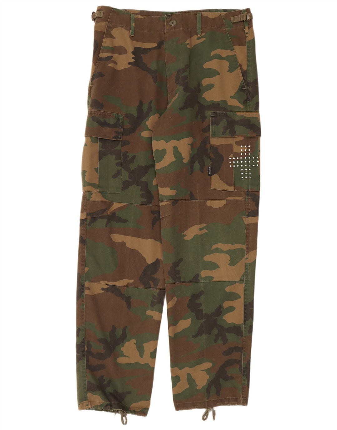 Vintage Herren Straight Cargo Hose Medium W32 L32 Khaki Camouflage