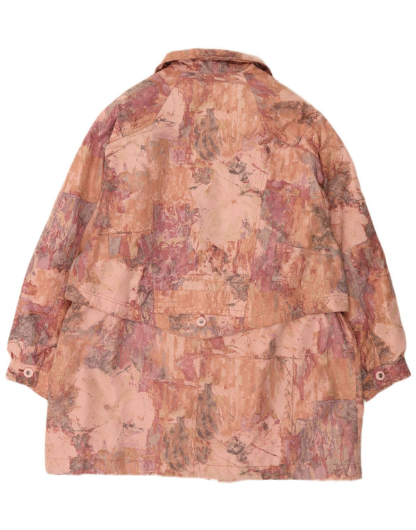 Sympatex Womens Abstract Pattern Übergroßer Windjacke-Mantel UK 18 XL Pink