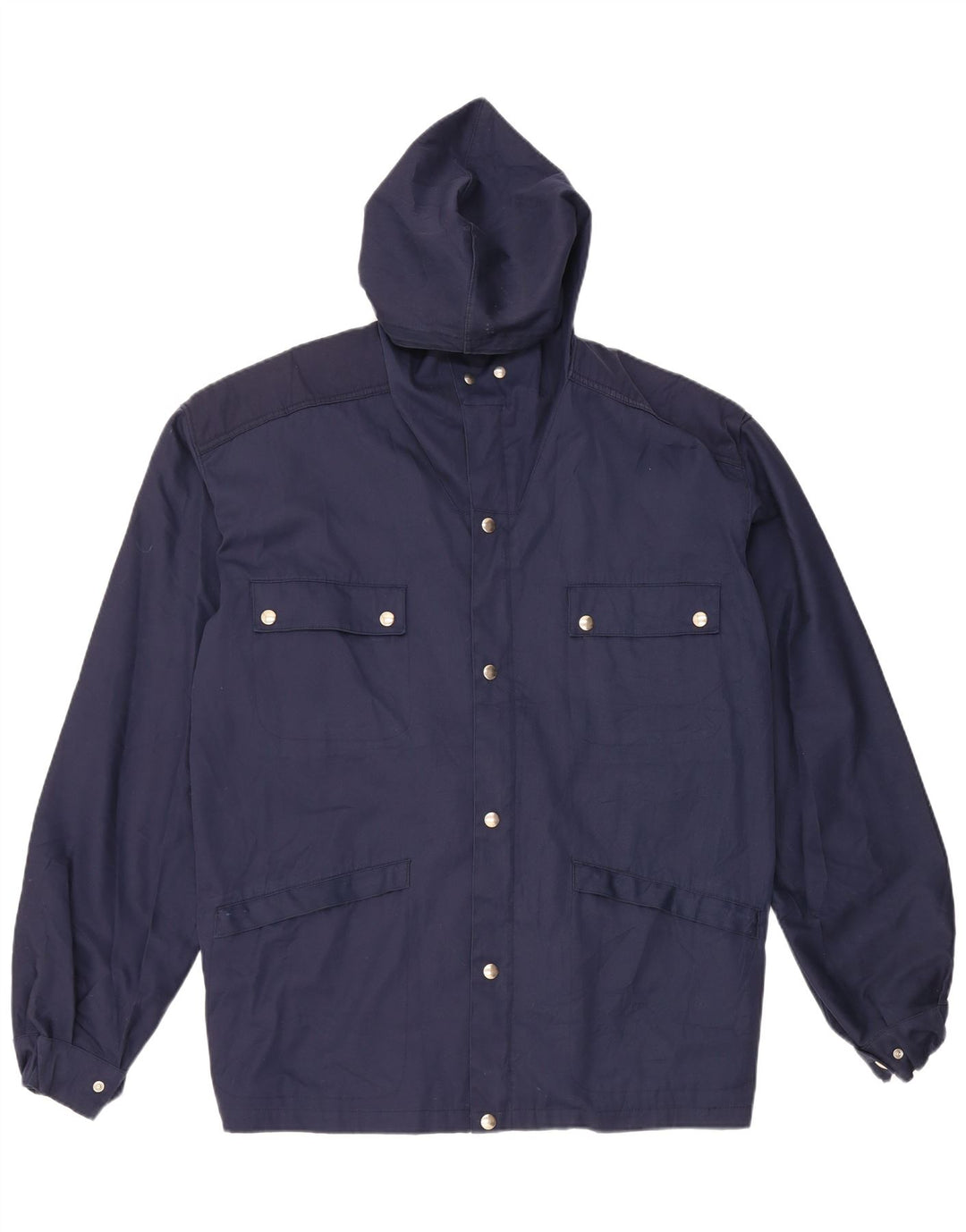 Vintage Herren-Utility-Jacke mit Kapuze IT 54 2XL Marineblau