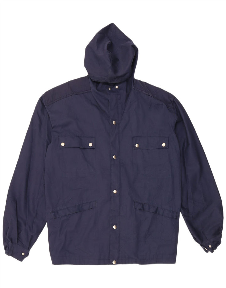 Vintage Herren-Utility-Jacke mit Kapuze IT 54 2XL Marineblau
