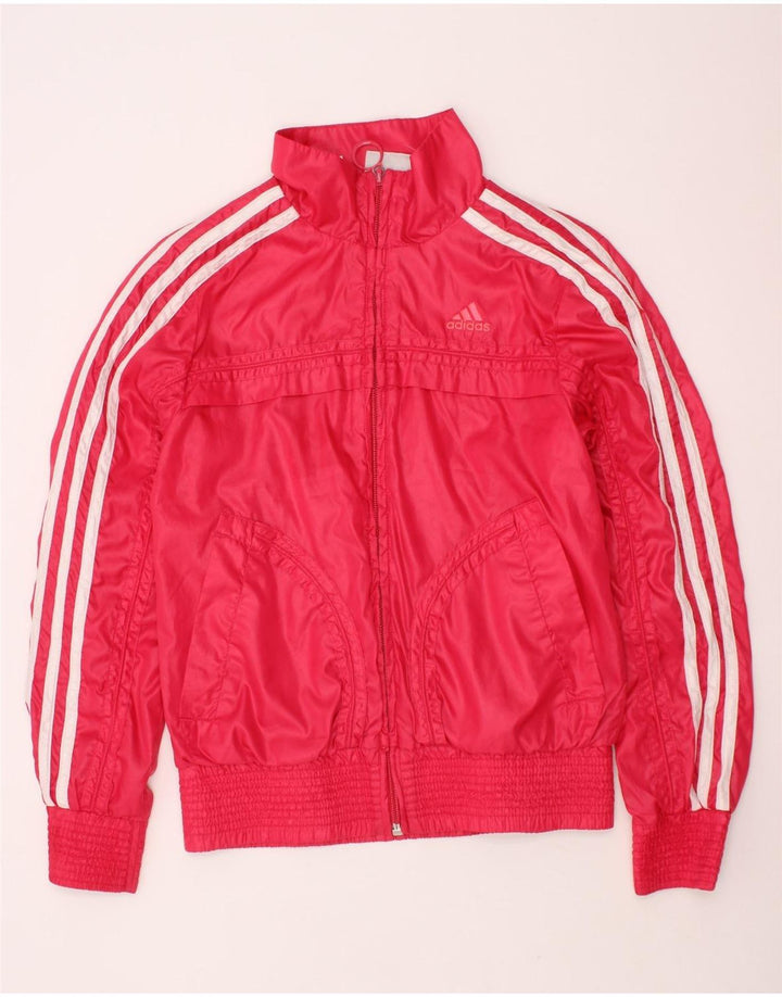 ADIDAS Mädchen-Trainingsanzug mit drei Streifen, Oberteil, Jacke, 9–10 Jahre, rosa, Polyester