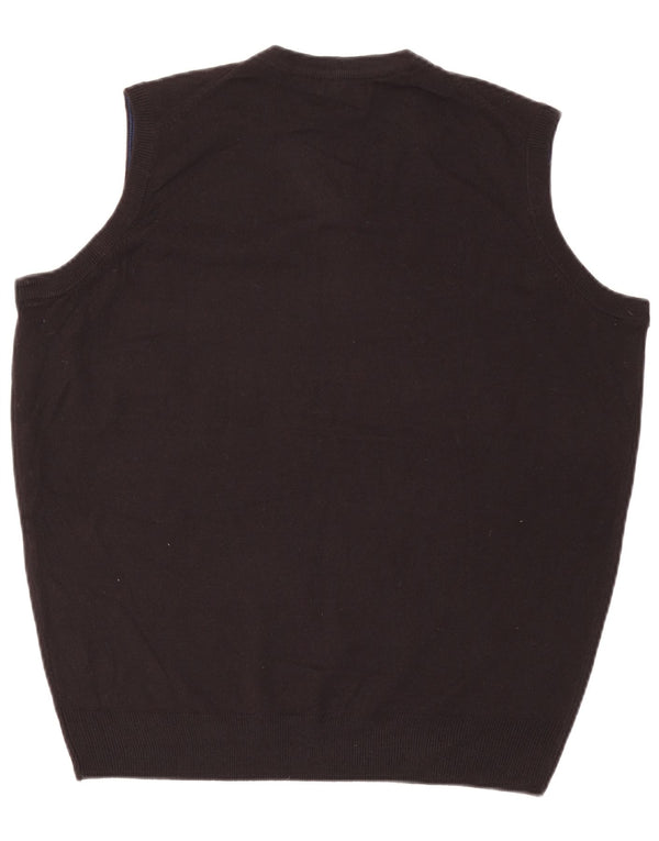 James Pringle Mens Vest Tank Top Large Black Acrylic