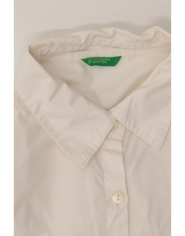 BENETTON Womens Tuxedo Shirt UK 14 Large White