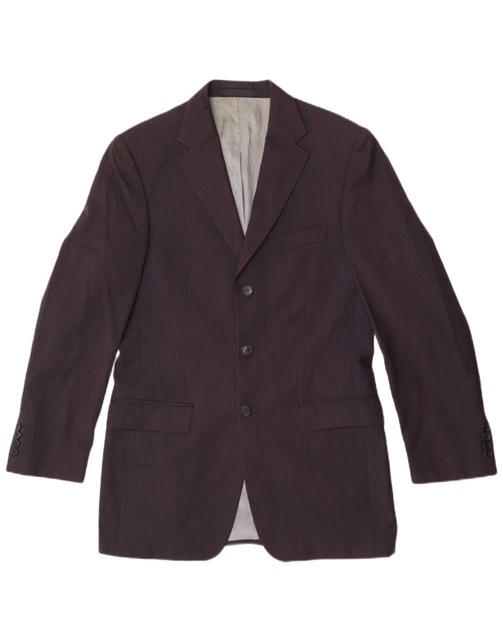 Marks & Spencer Herren-Blazer-Jacke, UK 38, mittlerer marineblauer Nadelstreifen