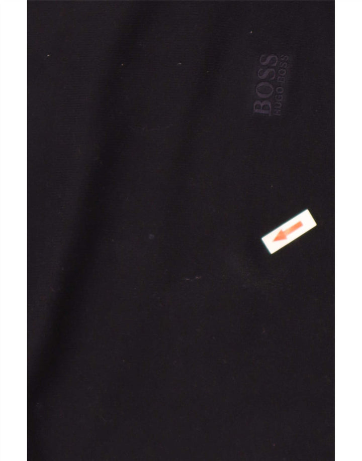 Hugo Boss Herren-Pullover mit Rundhalsausschnitt, reguläre Passform, mittelschwarze Baumwolle