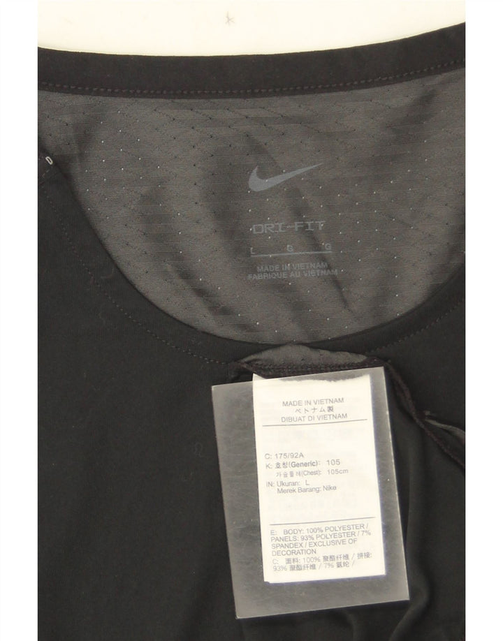 Nike Herren Dri Fit T-Shirt Top Large Schwarz Camouflage Polyester