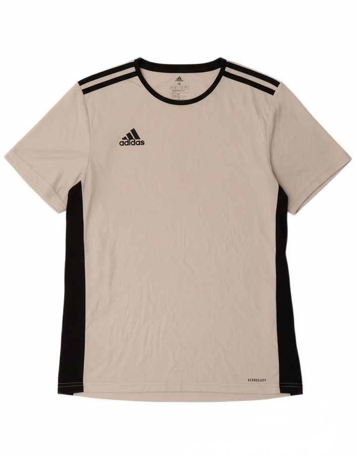 ADIDAS Mens Aeroready T-Shirt Top Medium White Colourblock Polyester