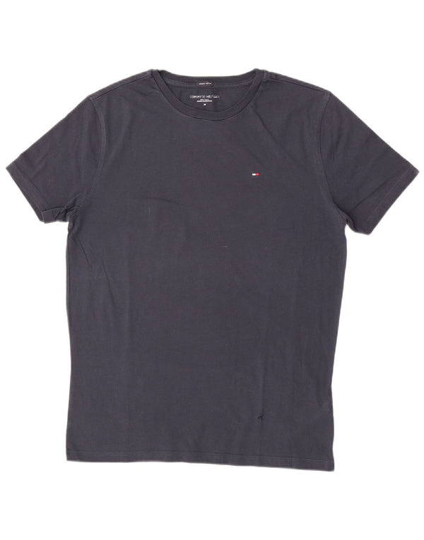Tommy Hilfiger Herren-T-Shirt-Oberteil aus Baumwolle in mittlerem Marineblau