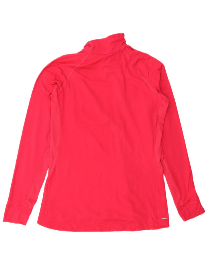 ADIDAS Damen Climalite Zip Neck Pullover Trainingsanzug Top UK 20/22 XL Rot