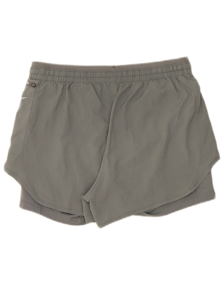 Nike Damen Dri Fit Sport Shorts UK 14 Mittelgraues Polyester