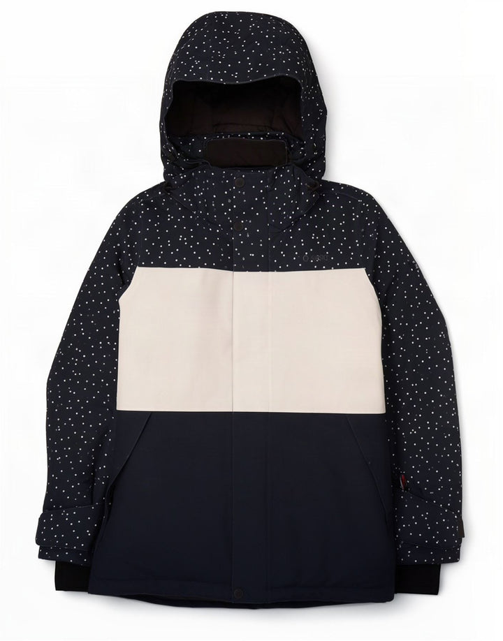 Tog 24 Damen-Kapuzen-Übergröße, wattierte Jacke, Größe S, Größe S, Schwarz, Farbblock