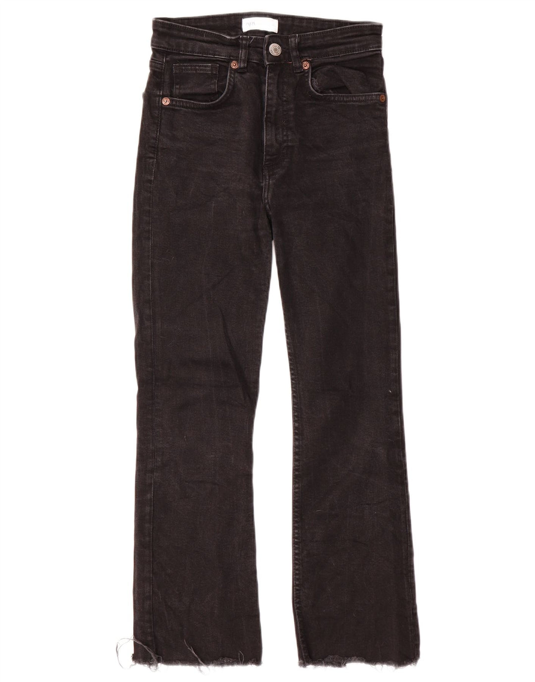 Zara Damen Bootcut Jeans EU 36 XS W26 L25 Schwarz