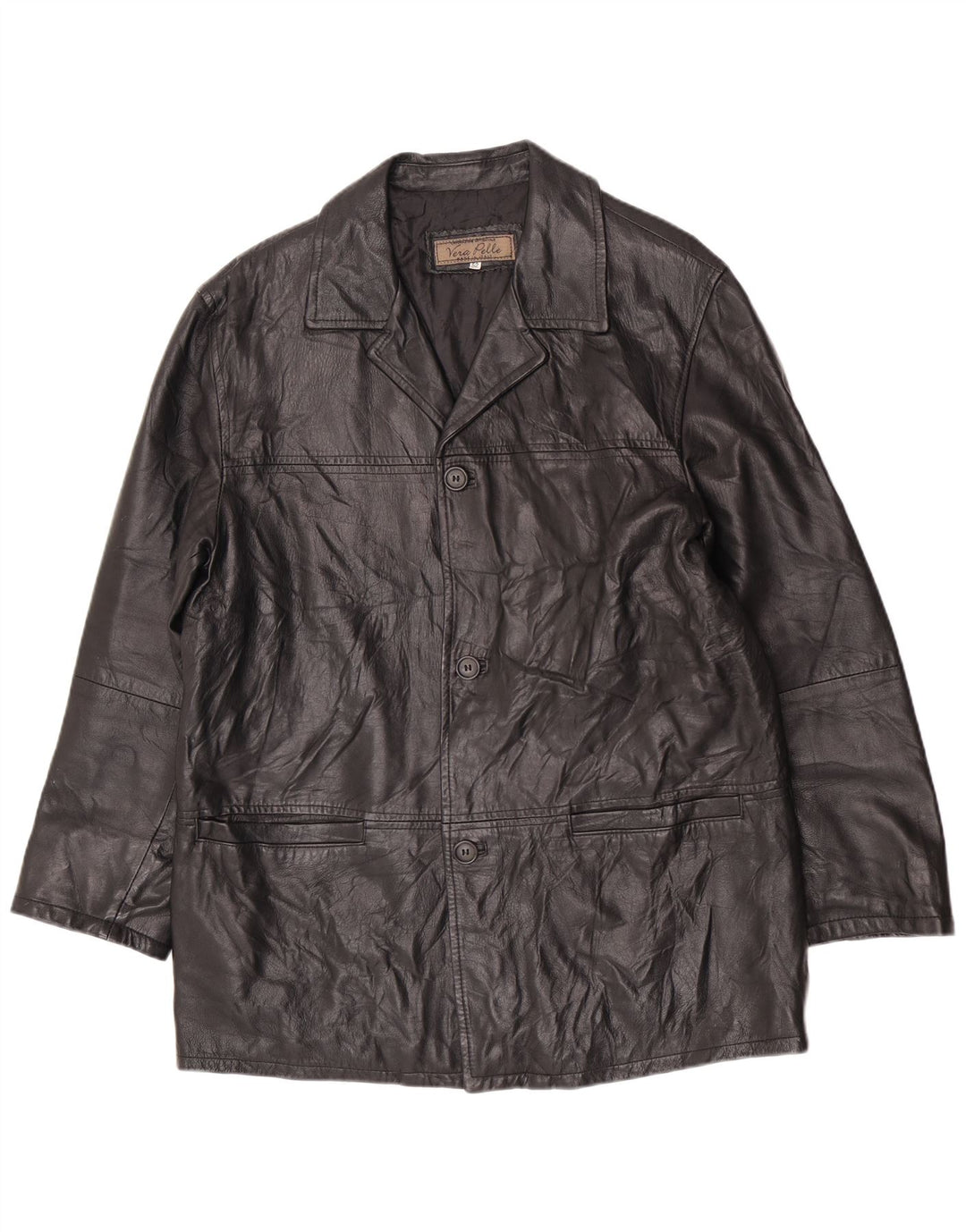 Vintage Herren Lederjacke UK 38 Medium Black Classic