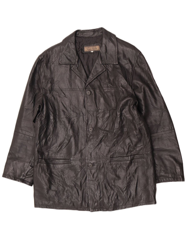 Vintage Herren Lederjacke UK 38 Medium Black Classic
