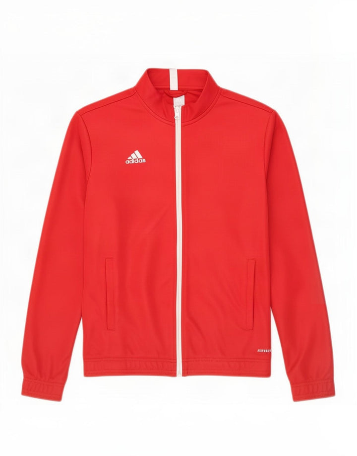 Adidas Damen Aeroready Trainingsanzug Top Jacke UK 12/14 Mittelrotes Polyester