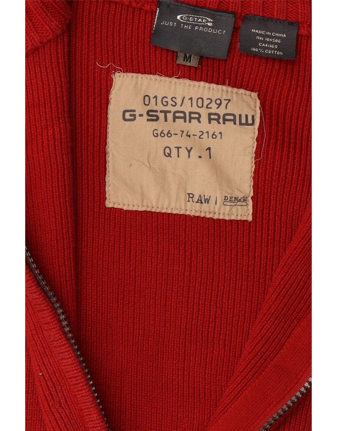 G-STAR Womens Cardigan Sweater UK 14 Medium Red Cotton Vintage G-Star and Second-Hand G-Star from Messina Hembry 