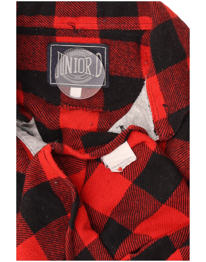 Junior.D Herren Pullover Flanellhemd XL Rot Karo Acryl