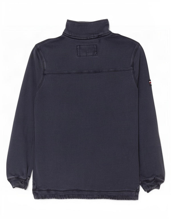 Superdry Herren-Sweatshirt mit Reißverschluss am Hals, mittelmarineblaue Baumwolle