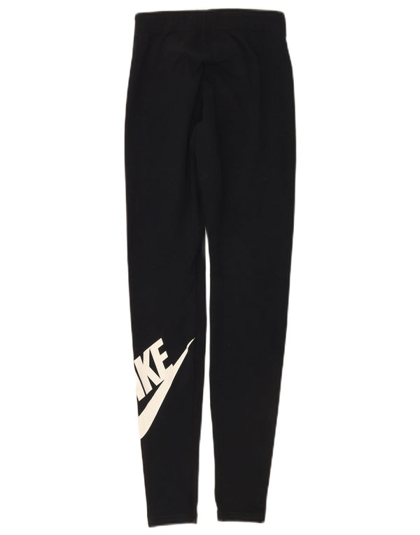 Nike Womens Graphic Leggings UK 4 XS Marineblau Baumwolle