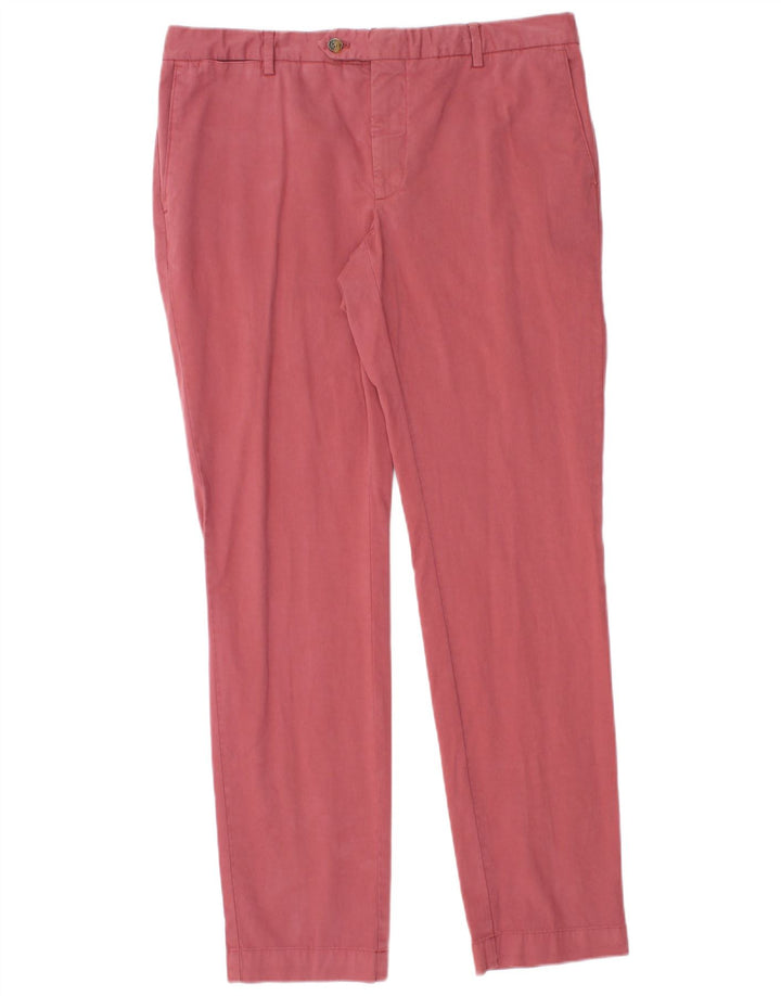Hackett Herren Slim Anzughose W33 L31 Rosa Baumwolle
