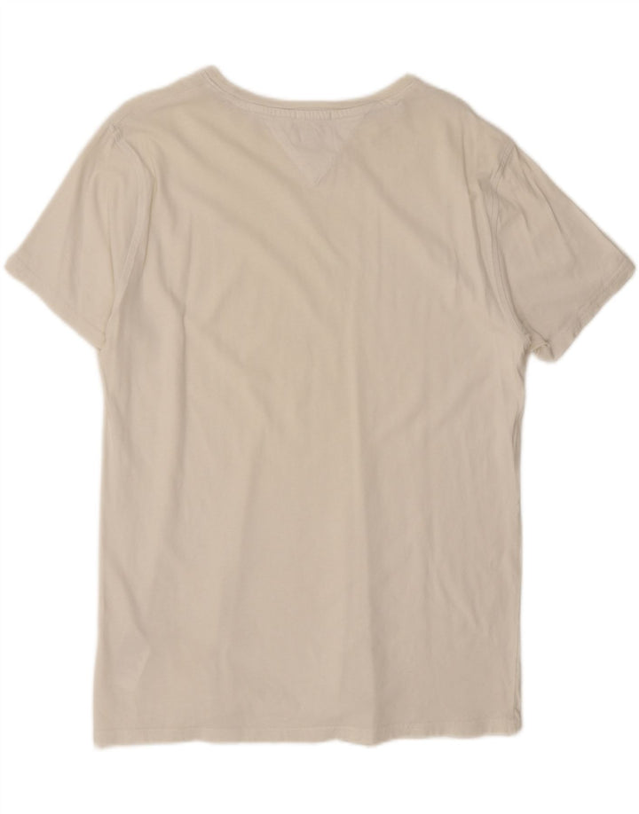Tommy Hilfiger Herren-T-Shirt mit normaler Passform, mittelweiße Baumwolle