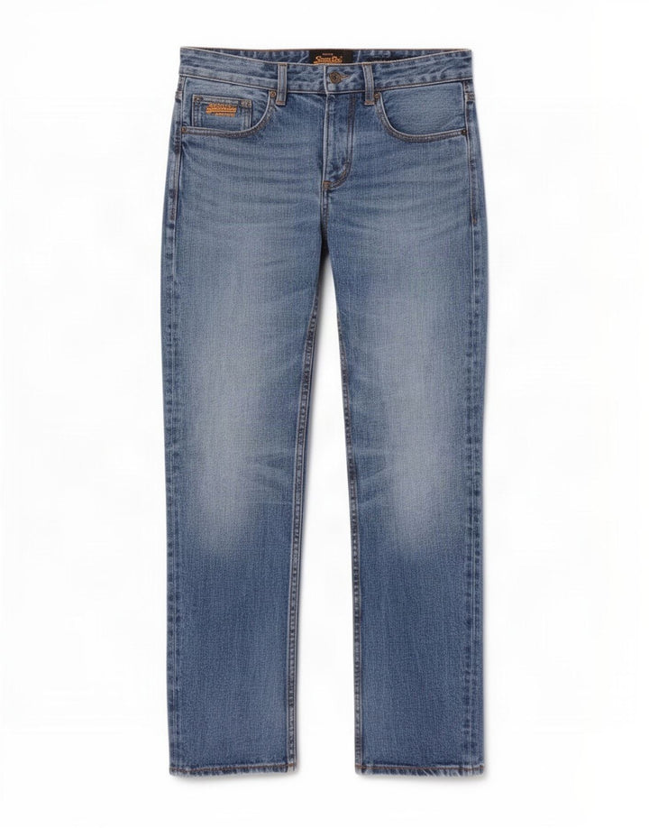 Superdry Herren Straight Jeans W30 L30 Blaue Baumwolle